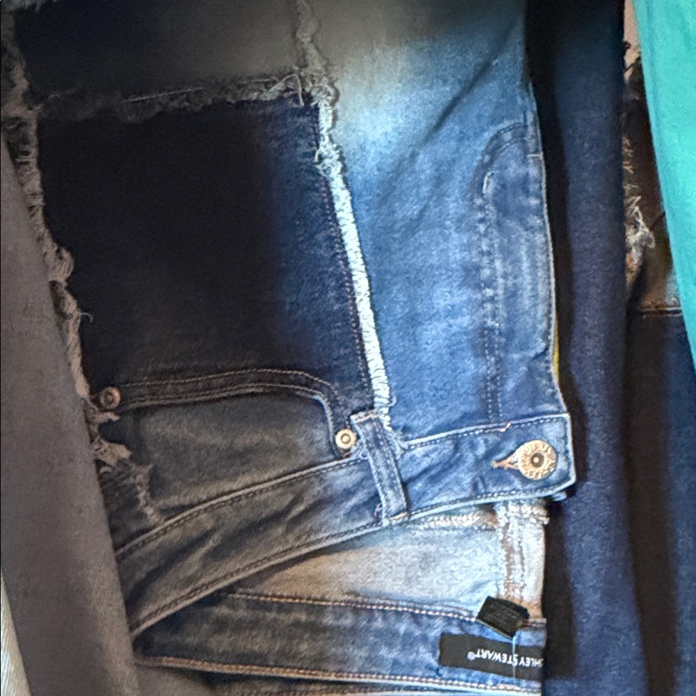 Ankle & Cropped Jeans Jacket and capris Teal, Navy, Light Blue- - Picture 3 of 5